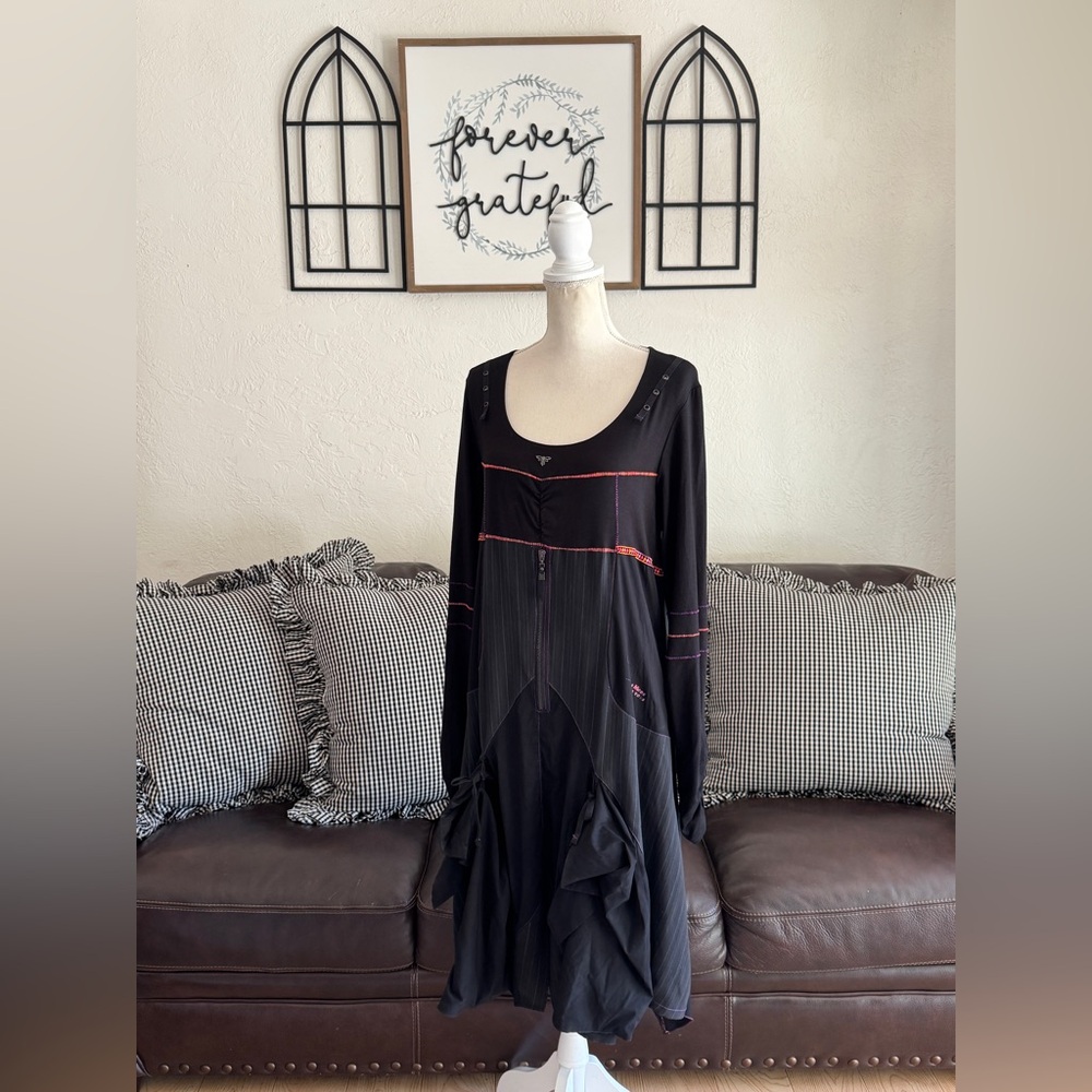 Rare LA MODE EST A VOUS Lagenlook Dress Size EU 46 Retro IndieSleeze Vintage - Picture 2 of 14